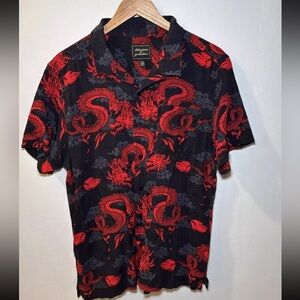 Delusions Of Grandeur Button Up Shirt Men’s XL Dragon